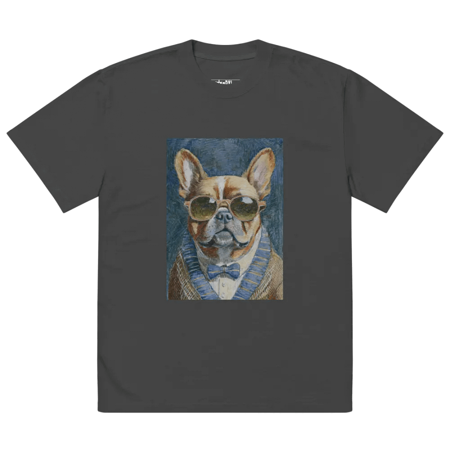 French Bulldog Sunglasses Painting - dogPXL Artistic series Oversized Faded T-Shirt product image (4)