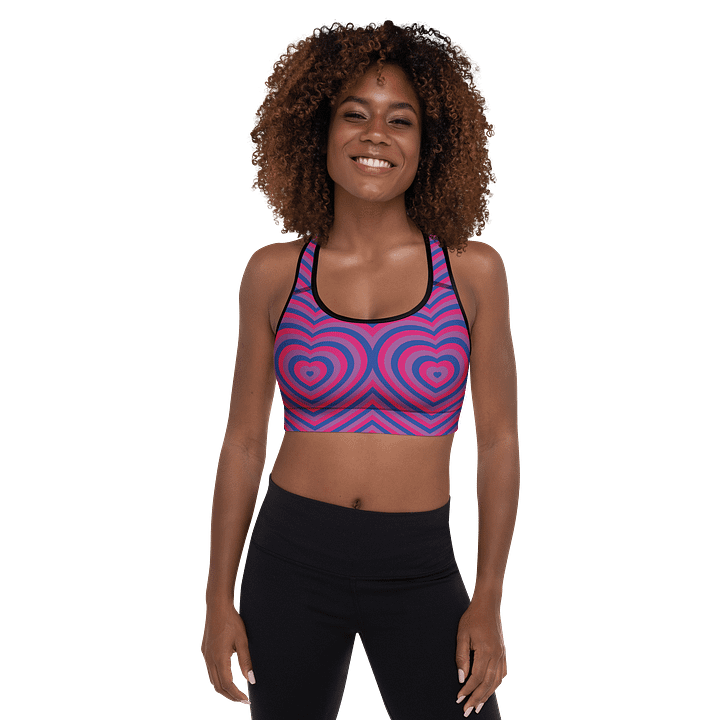 Bisexual Pride Hearts Padded Sports Bra product image (1)