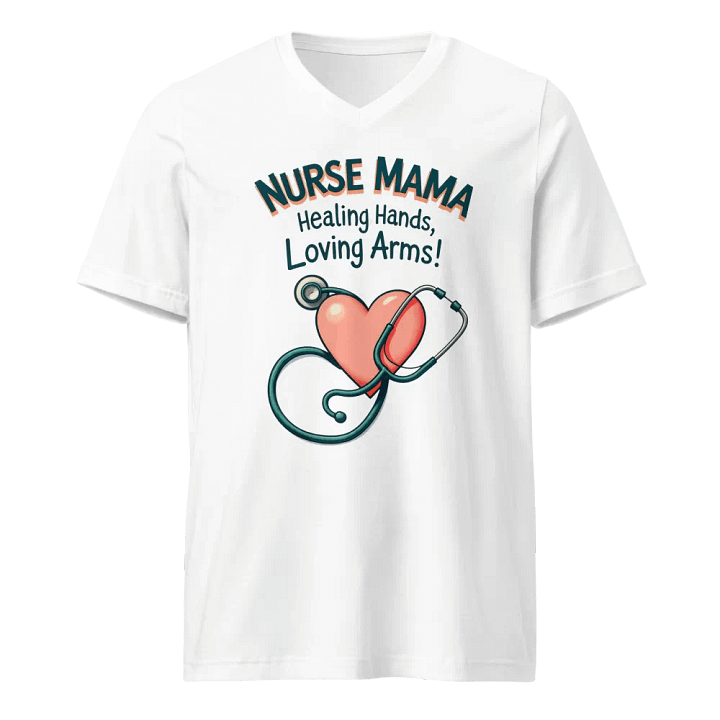 NURSE MAMA Healing Hands V-Neck Tee product image (1)