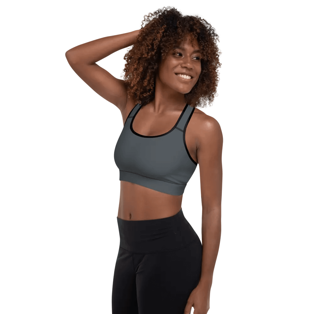 Slate Gray Padded Sports Bra product image (4)