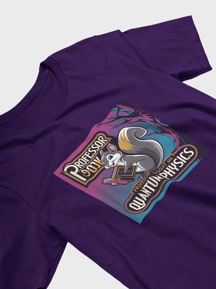 Super Soft and Flattering Tee: Professor Pooky Taught Me Quantum Physics, Purple with book and tree product image (3)