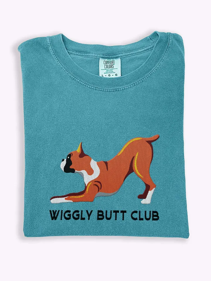 Wiggly Butt Club T-Shirt(Embroidered) of a Boxer product image (1)