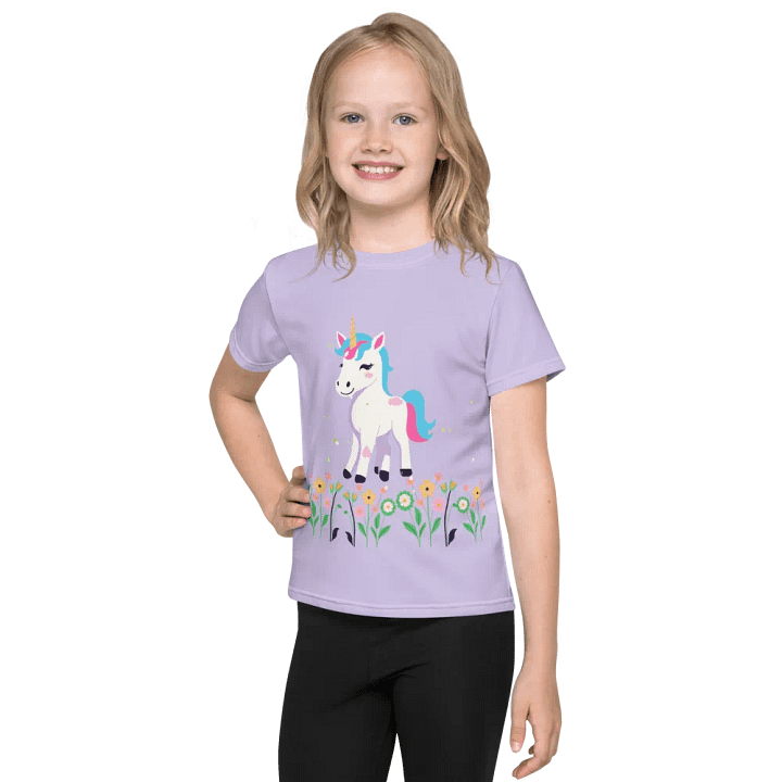 Smiling Unicorn All Over Print Kids T-Shirt product image (1)