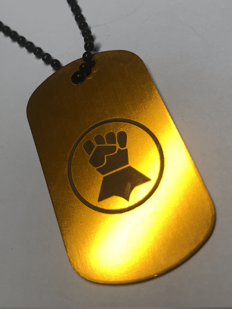 FISTS - Engraved Dog Tag Pendant Necklace product image (4)