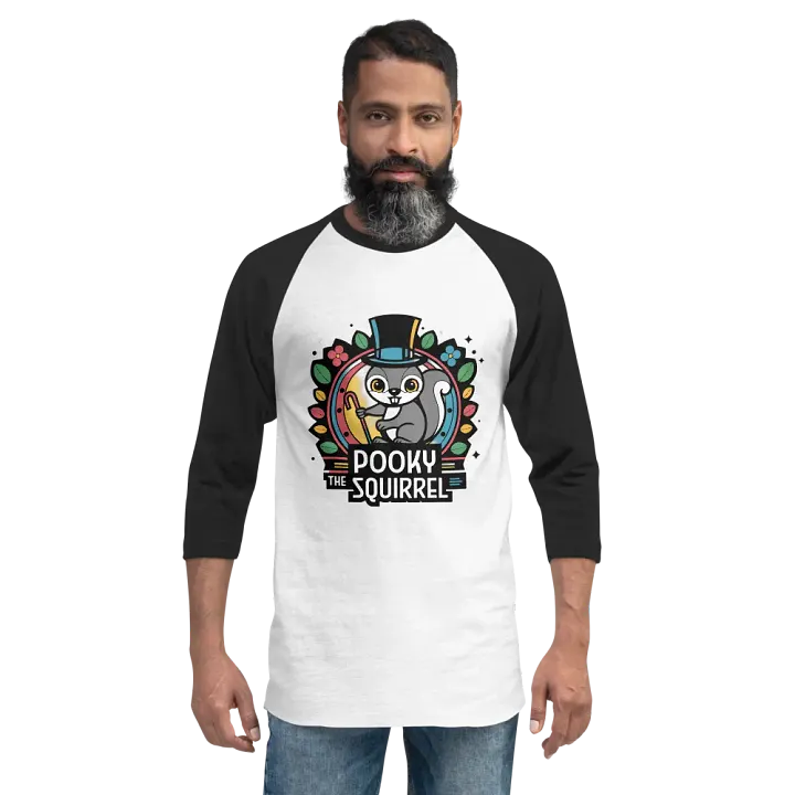 Pooky's Dapper Squirrel Raglan Tee product image (2)