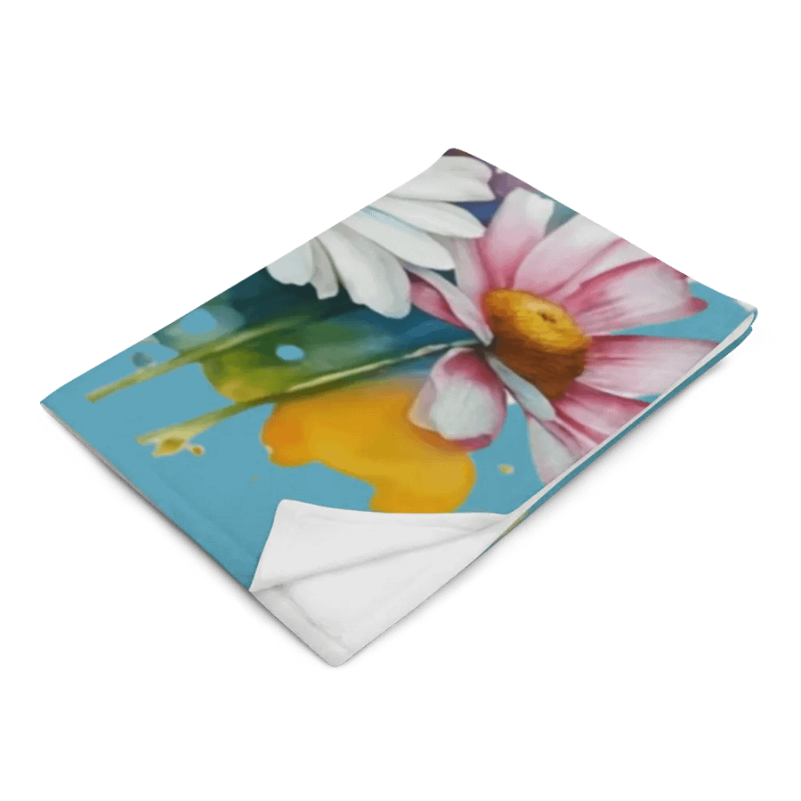 Watercolor Floral Daisy Throw Blanket product image (5)