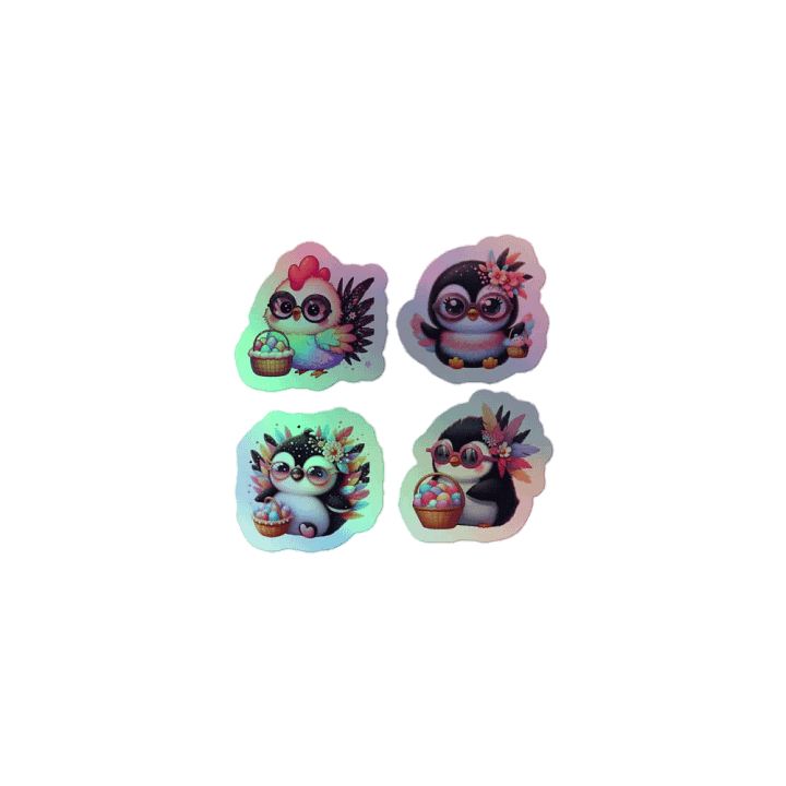 Easter Penguin Parade Holographic Sticker Sheet product image (1)