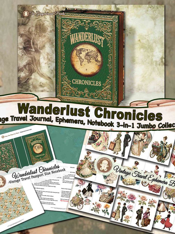 Wanderlust Chronicles Vintage Travel 3-in-1 Jumbo Collection - Digital Download product image (1)