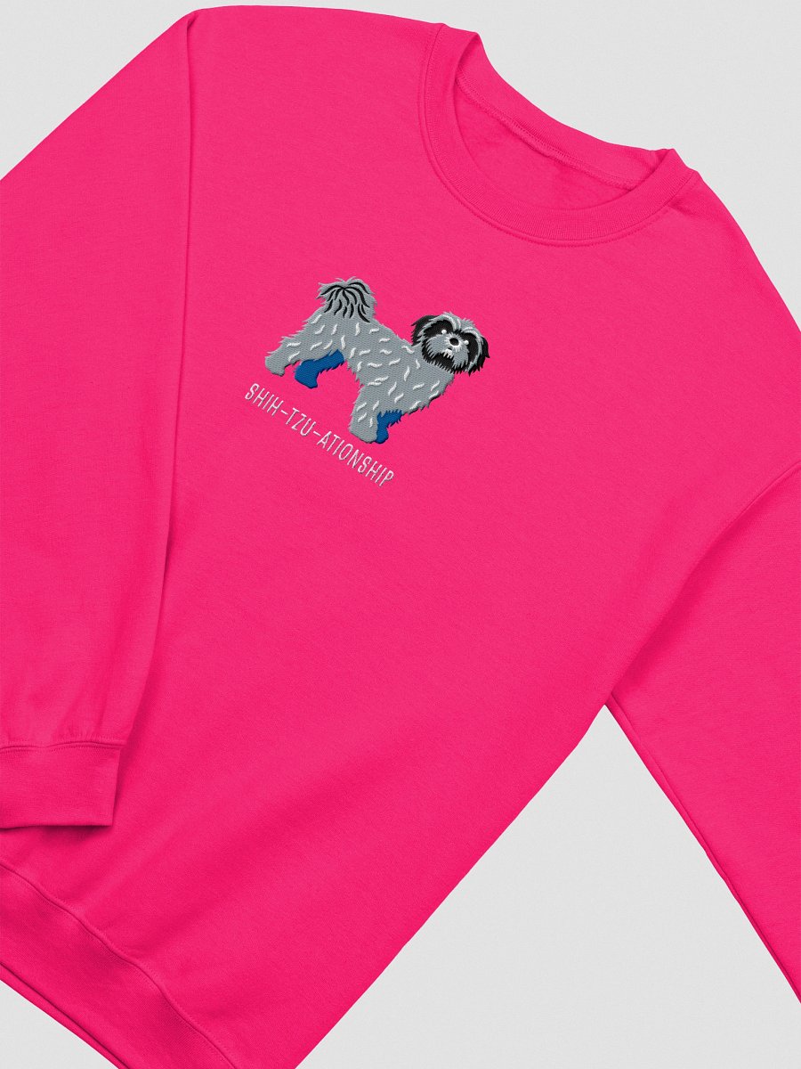 Shih-Tzu-ationship Sweatshirt (Embroidered) of a Shih Tzu(Blue) product image (15)