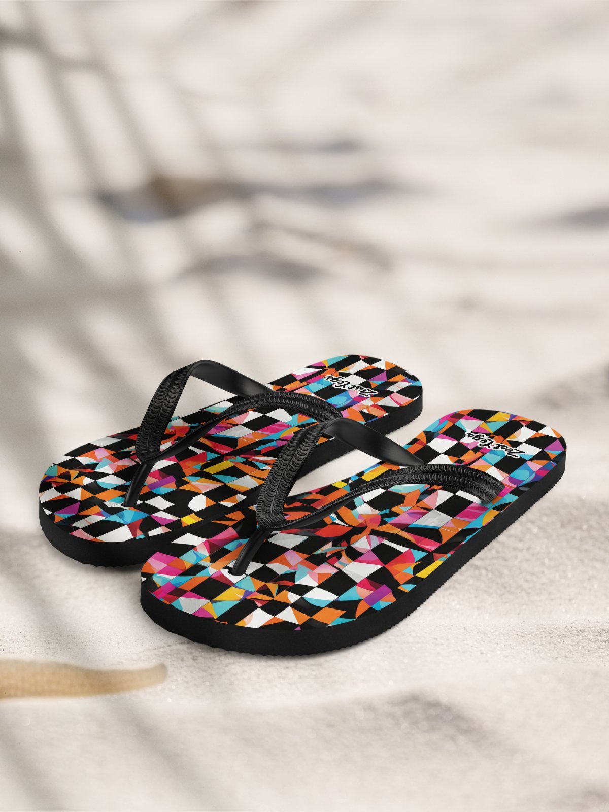 Flip flops "Colorful Modern Abstract Checkered Art" product image (2)