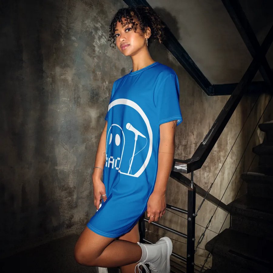 Raq Logo T-shirt Dress (royal blue) product image (12)