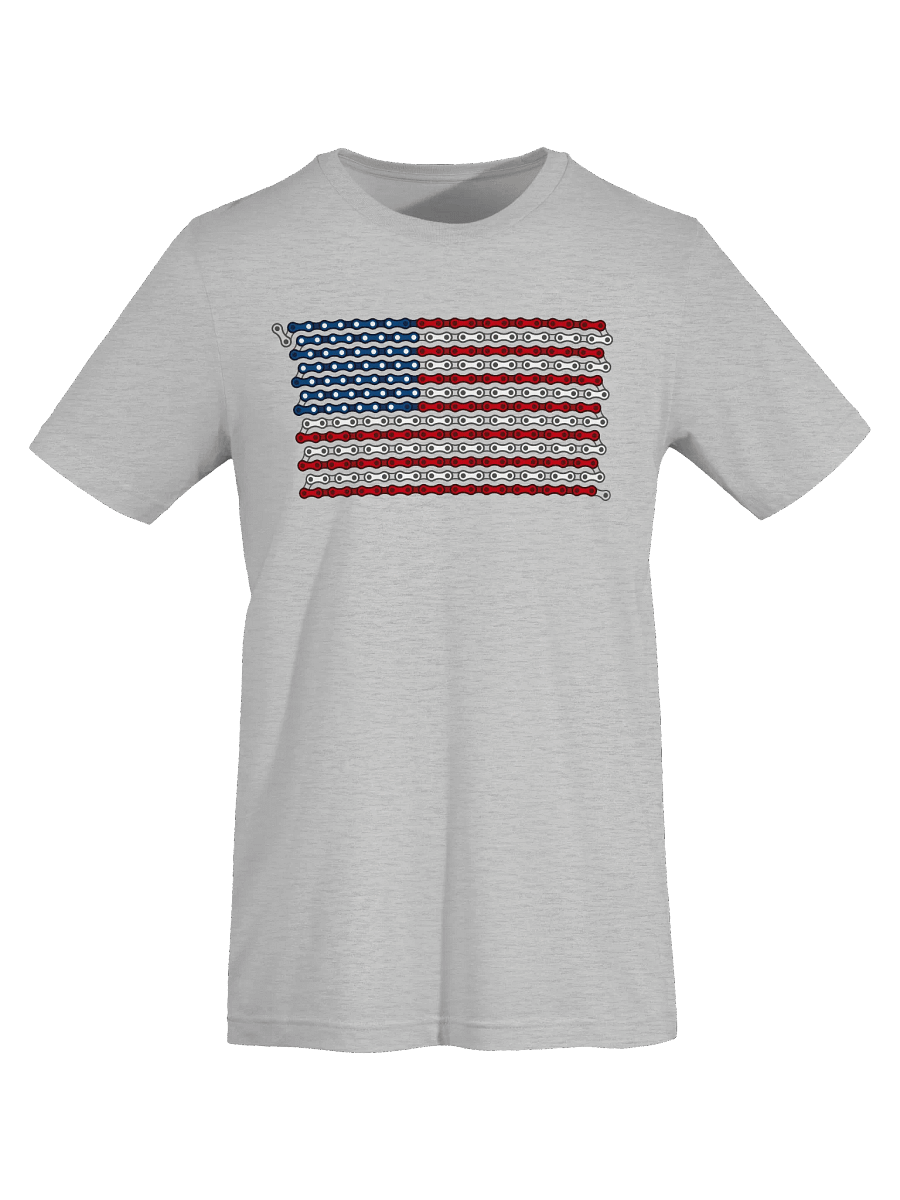 USA 50 States Bike Chain Flag on Light Color Supersoft Tee product image (3)