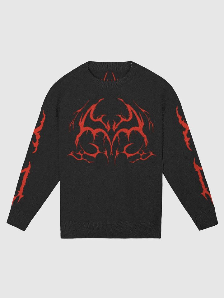 Bat Sigil Sweater Black and Red product image (1)