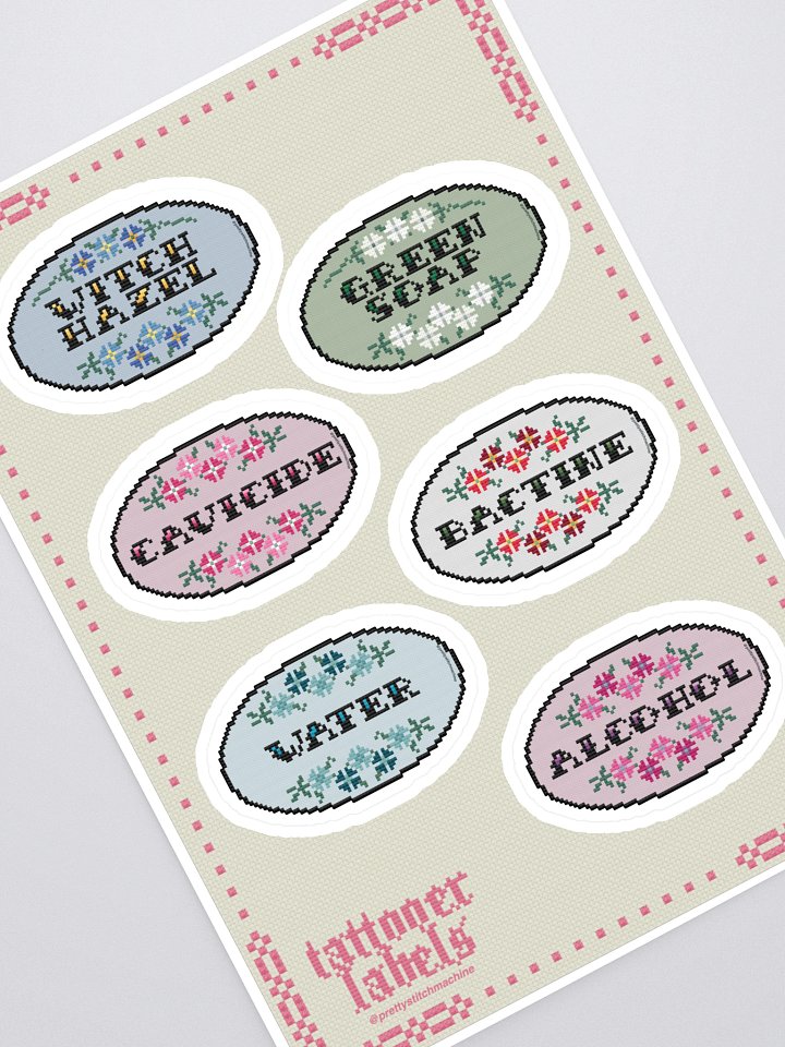 Tattooer Bottle Labels Sticker Sheet product image (1)