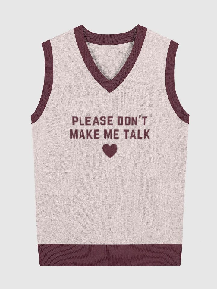 PLEASE DON'T MAKE ME TALK (maroon and pink) knitwear vest product image (2)