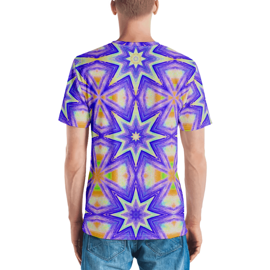 Abstract Star and Crosses Coloured Men's Crewneck T Shirt product image (2)