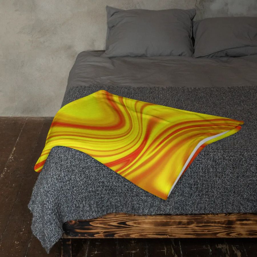Throw Blanket - Yellow and Red Digital Fluid Art product image (11)