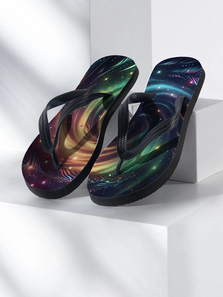 Cosmic Silhouette Flip-Flops product image (1)