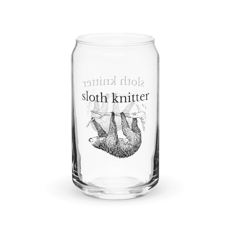Sloth Knitter Can-Shaped Glass product image (2)
