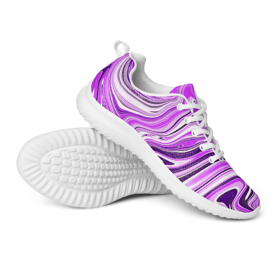Women's Athletic Shoes - Purple Digital Fluid Art product image (3)