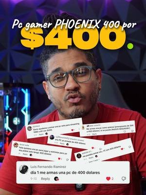 Replying to @Luis Fernando Ramirez  Me retaron a armar una PC gamer por solo $400  Así nació la Phoenix 400, una máquina pensada para jugar, trabajar y crecer contigo. 💻 Con su Ryzen 5 5600G, 16GB de RAM y SSD NVMe de 1TB, esta build arranca con potencia desde el día uno, y lo mejor… Está lista para upgrade, puedes montarle una RTX 4060 Ti o RX 7600 XT en el futuro y convertirla en una bestia 🔥 ¿Te atreverías a tener una así en tu setup? 👀 #P#PCGamerB#BuildPCS#SetupGamingT#TechMrJimeneX