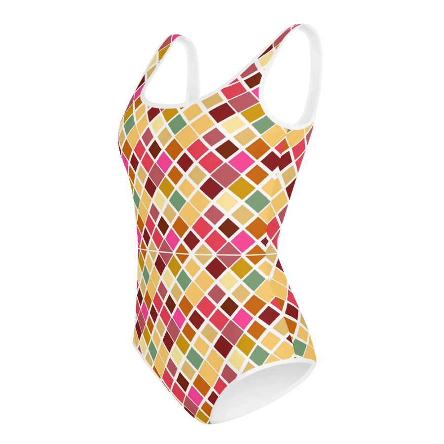 Colorful Square Patterns Youth Swimsuit - Ver 6 product image (4)