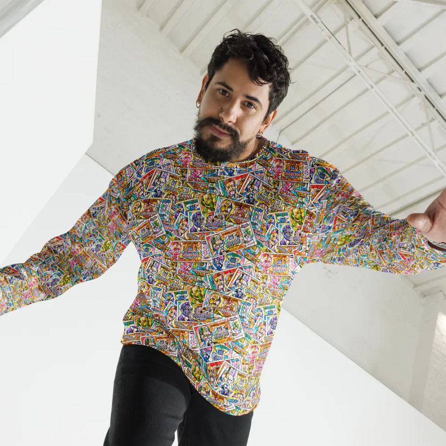 Jugoslovenski inflatorni dinar 1993 (Kolaž/mozaik) All-Over Print Recycled Unisex Sweatshirt product image (3)