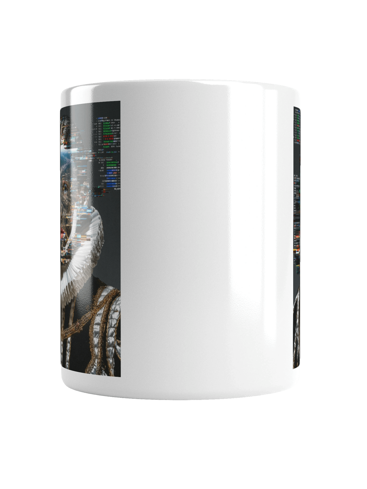 Coffee Mug Futuristic Cyberpunk Glitch Renaissance Portrait product image (6)
