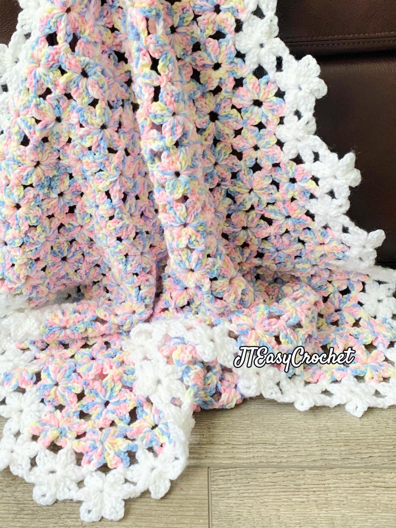 Floral Crochet Blanket Pattern & VIDEO, Easy Lace Crochet Motif, PDF Instant Download Flower Afghan product image (8)