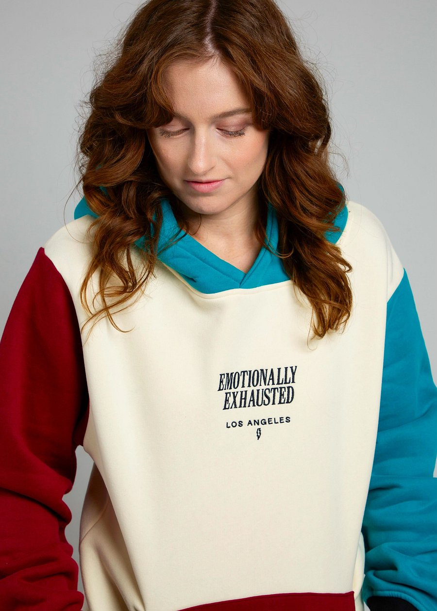Emotionally Exhausted Color Block Hoodie product image (6)