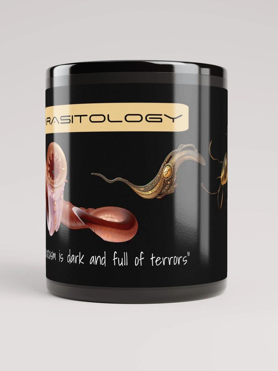 Black Ceramic Parasitology Mug - Science Lover Gift - parasites- Microbiologist- researcher-protozoa- worms product image (6)