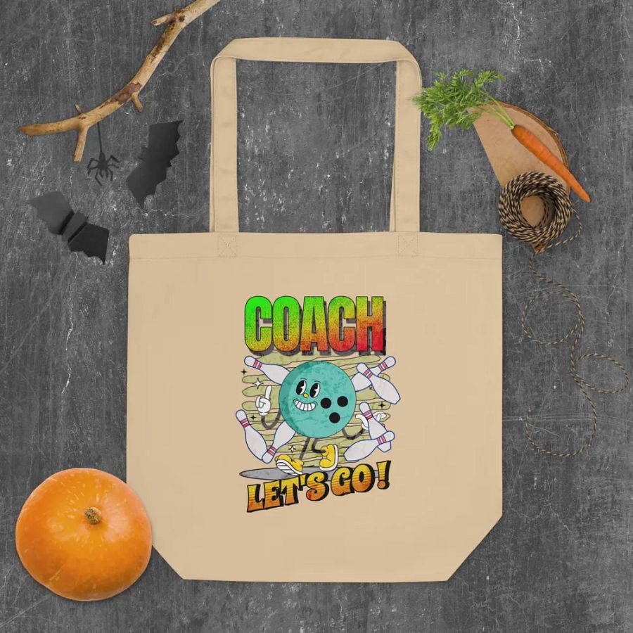 Retro Mascot Coach Bowling Motivational Tote Bag product image (4)