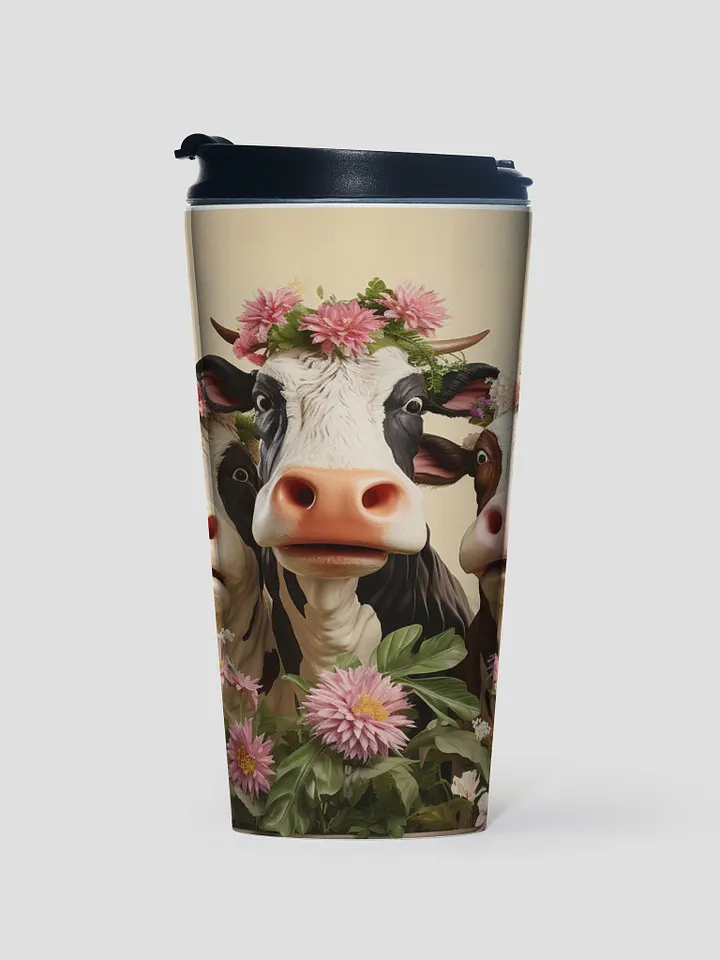 Whimsical Cow Trio Stainless Steel Travel Mug product image (1)