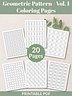 Geometric Patterns Coloring Pages Volume 1 – Printable Set of 20
