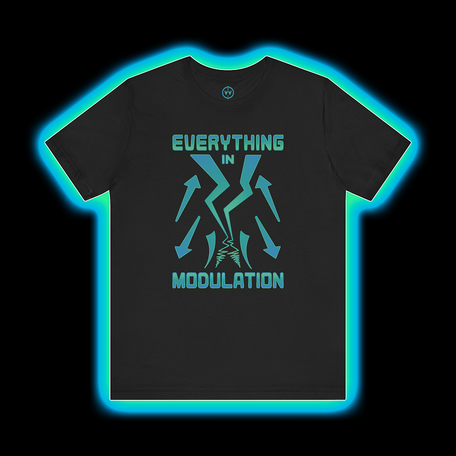 Modular Synthesizer T-Shirt - Everything In Modulation (Make Noise Maths) CYAN PRINT product image (1)