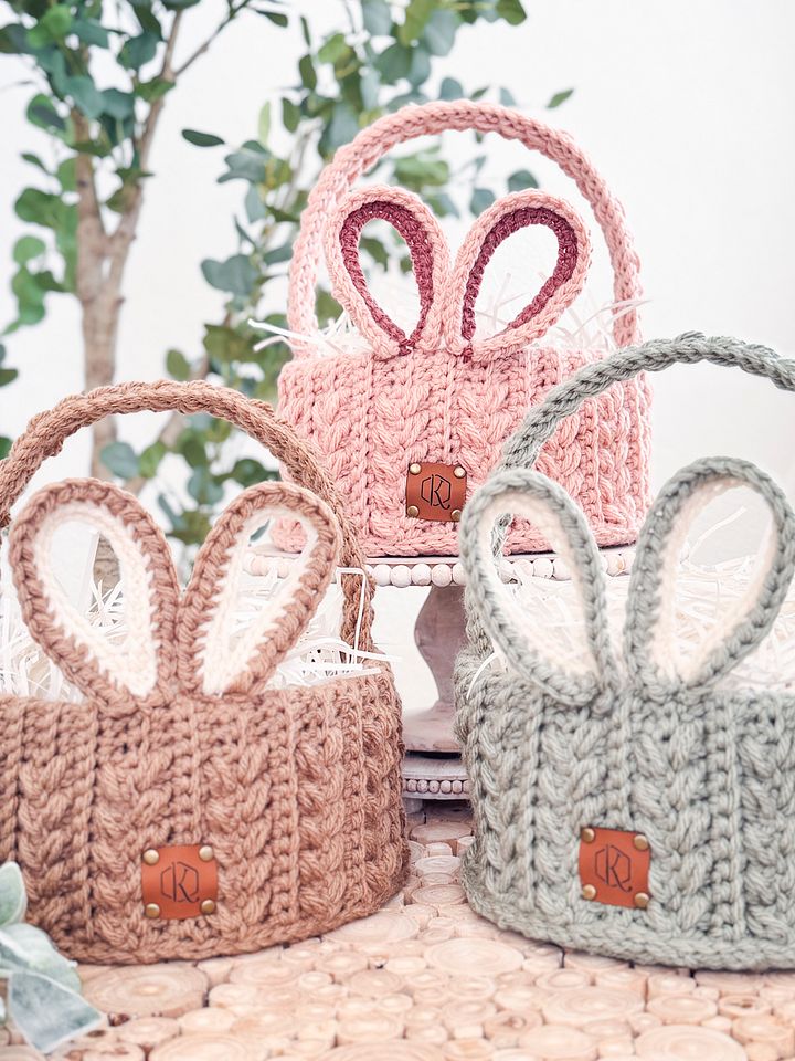 Wheat Stitch Easter Bunny Basket Pattern product image (1)