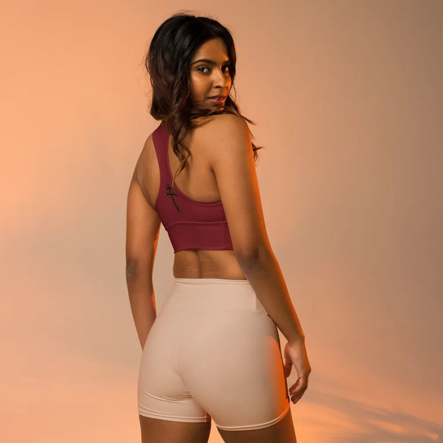 Burgundy Serenity Longline Sports Bra product image (10)