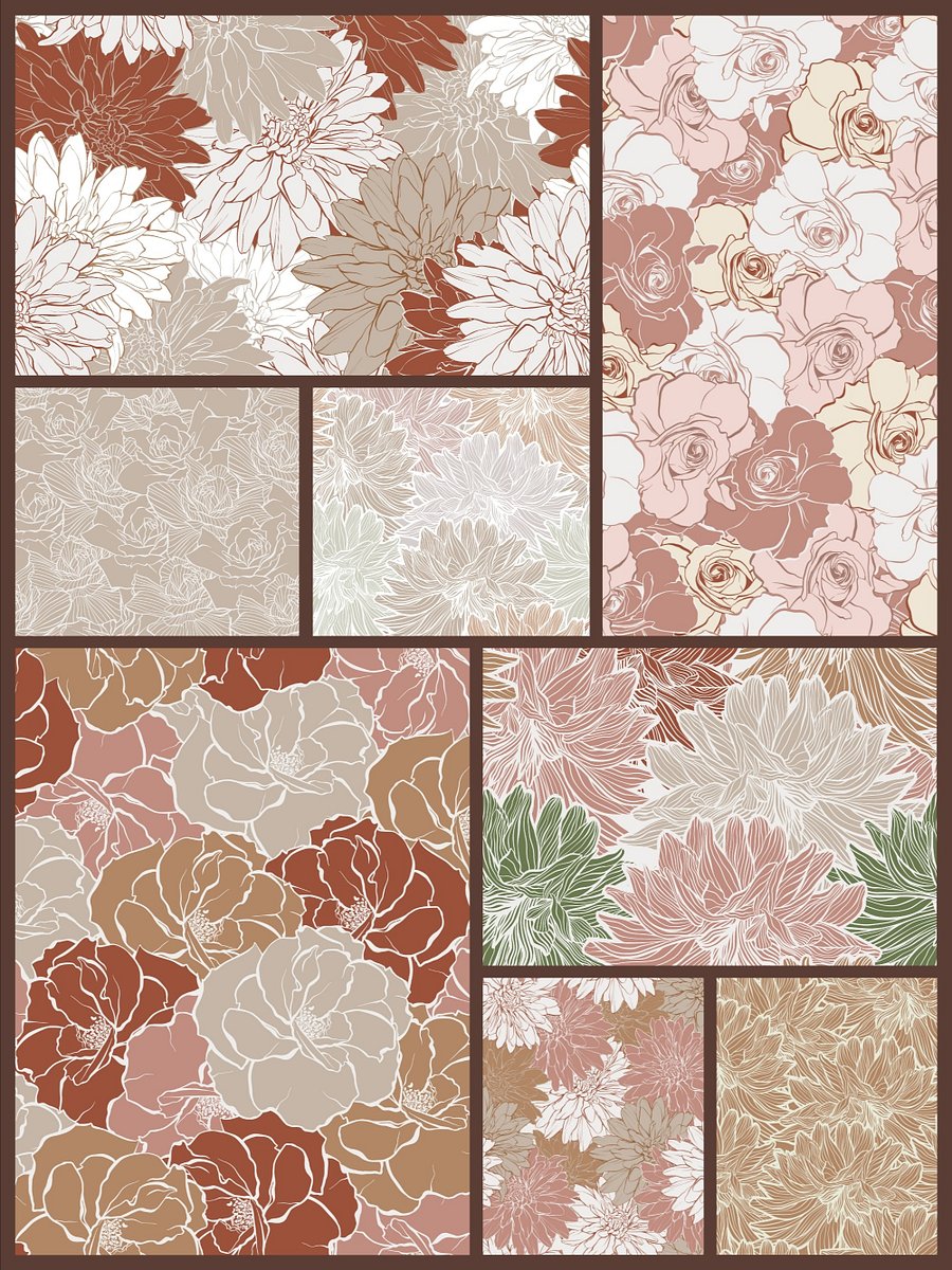 Elegant Floral Patterns Vector Collection product image (3)