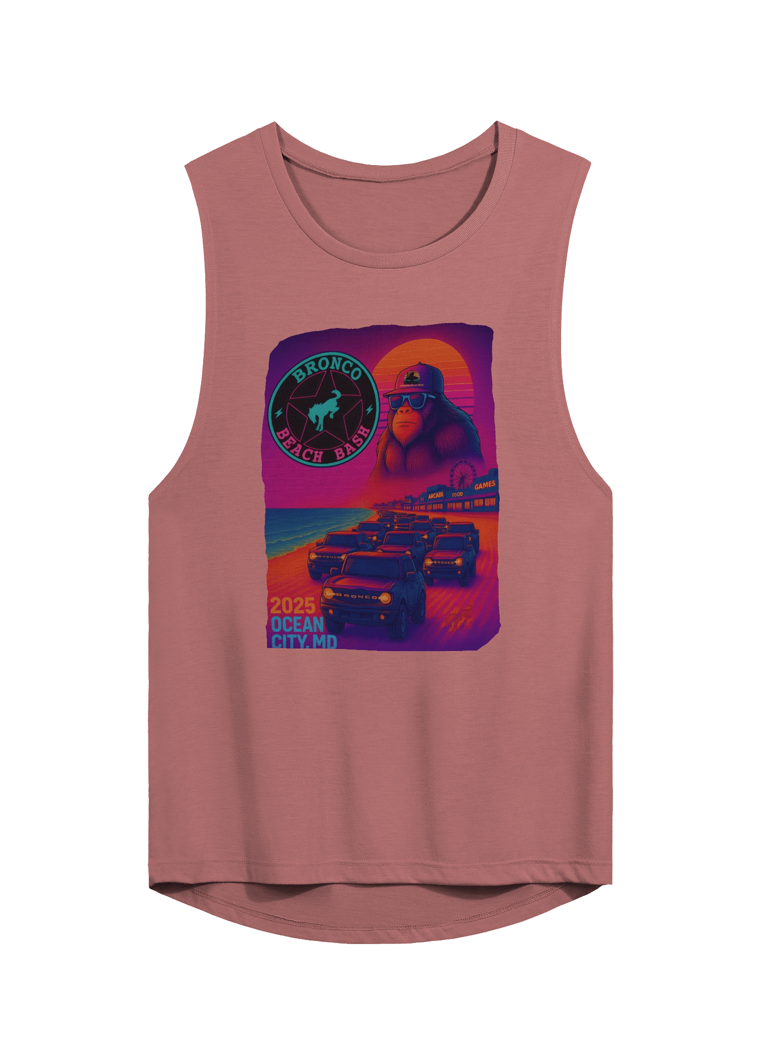 2025 Bronco Beach Bash Ocean City / Destination Bigfoot Bronco Collab | Women's Bella + Canvas Muscle Tank (Multiple Colors Available) product image (2)