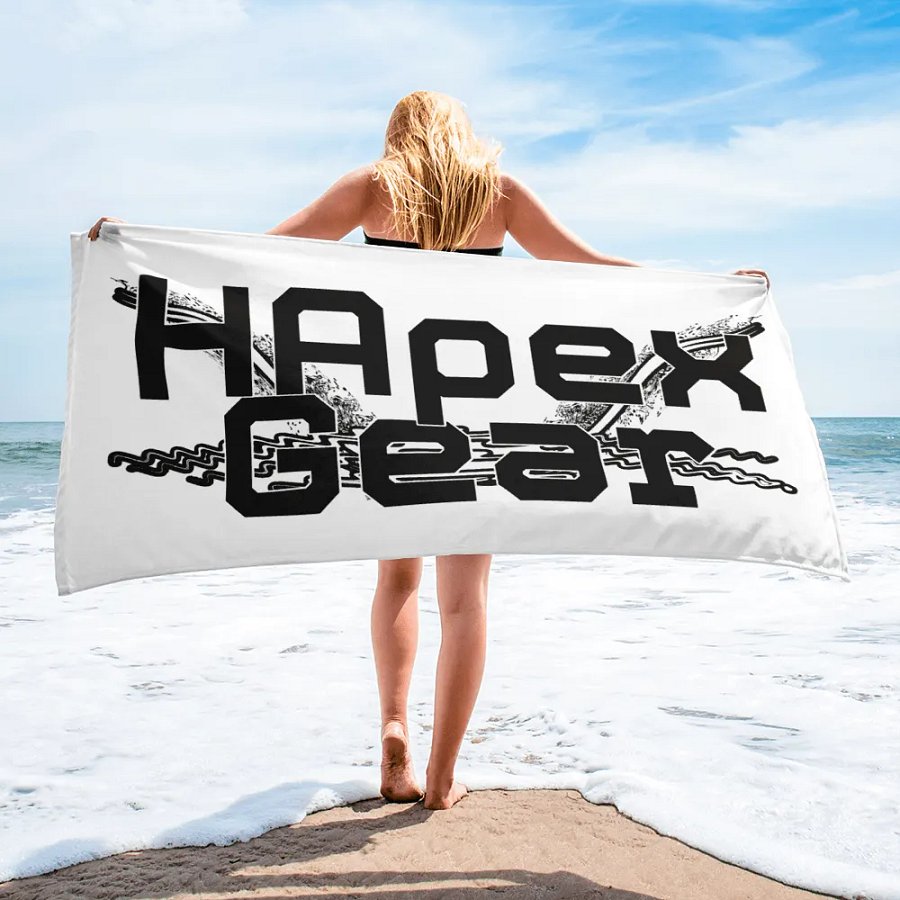 Black HApex Gear White Logo - White Sublimated Towel product image (2)