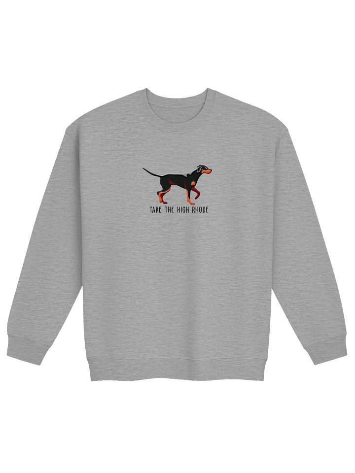 Take the High Rhode Sweatshirt (Embroidered) of a Rhodesian Ridgeback(Black & Tan) product image (17)