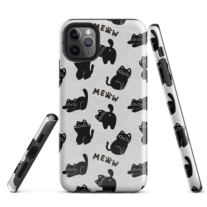 Whimsical Meow Black Cat iPhone® Tough Case product image (3)