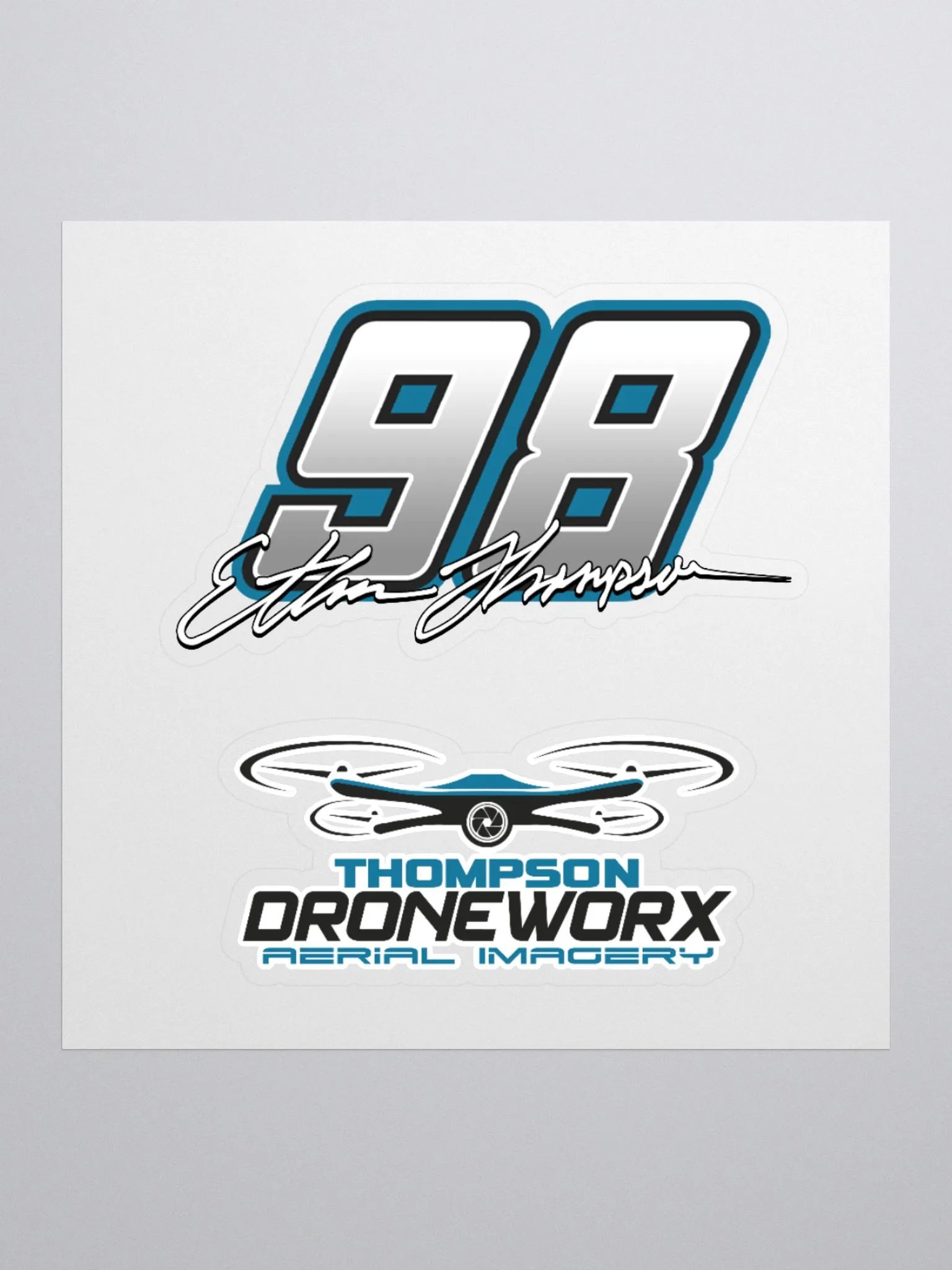 Ethan Thompson #98 & Drone Worx Window Decals product image (1)