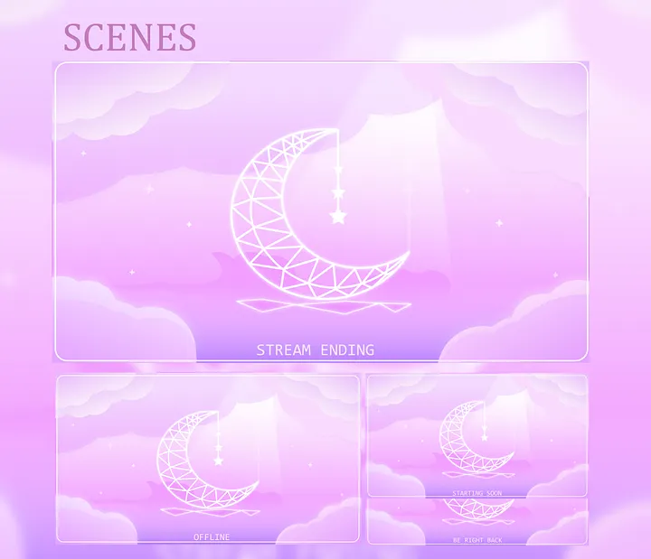 Pink Celestial Vtuber Stream Overlay Animated product image (2)