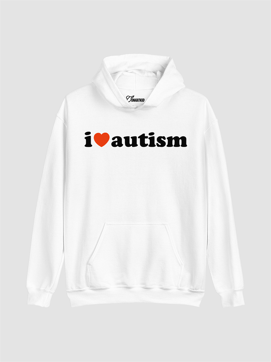 I Heart Autism White Hoodie product image (4)