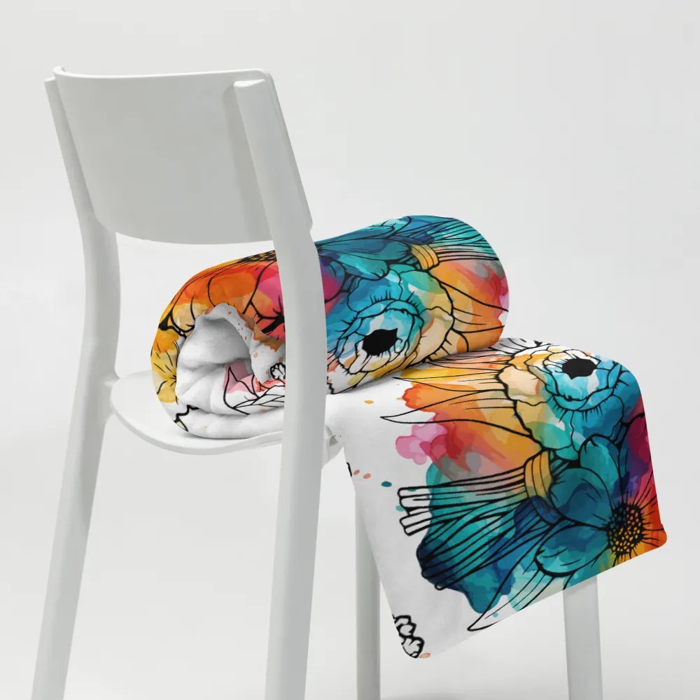 Ink Splatter Floral Bliss Throw Blanket product image (9)