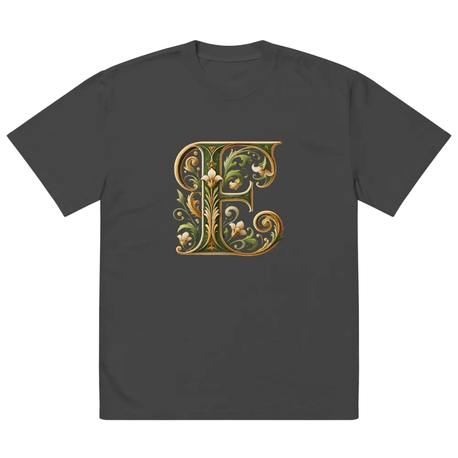 Elegant Floral Letter E Print T-Shirt product image (2)