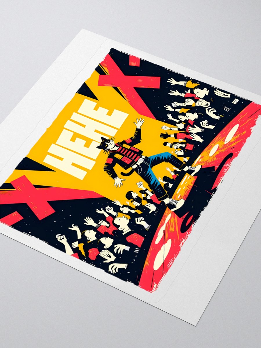 Cat Rockstar Sticker | 'X HEHE X' product image (3)