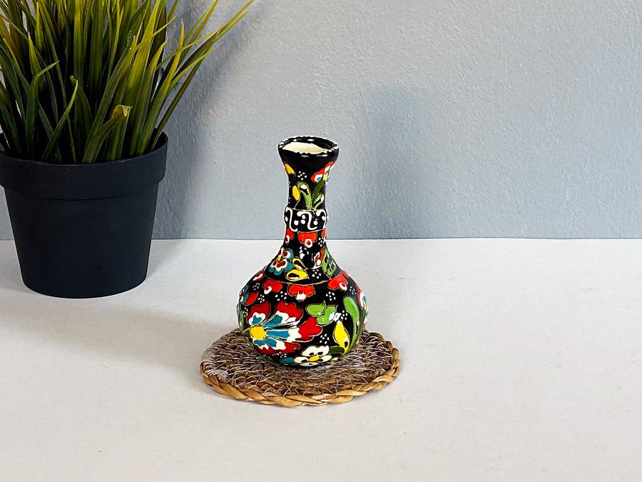 Ceramic vase (small), Turkish Iznik style (Gözyaşi) — handmade pottery product image (4)