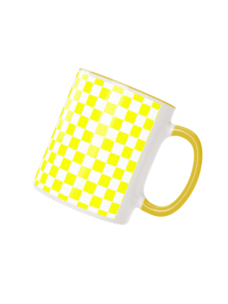 Checkered! Neon Yellow and White Checkers Mug product image (68)